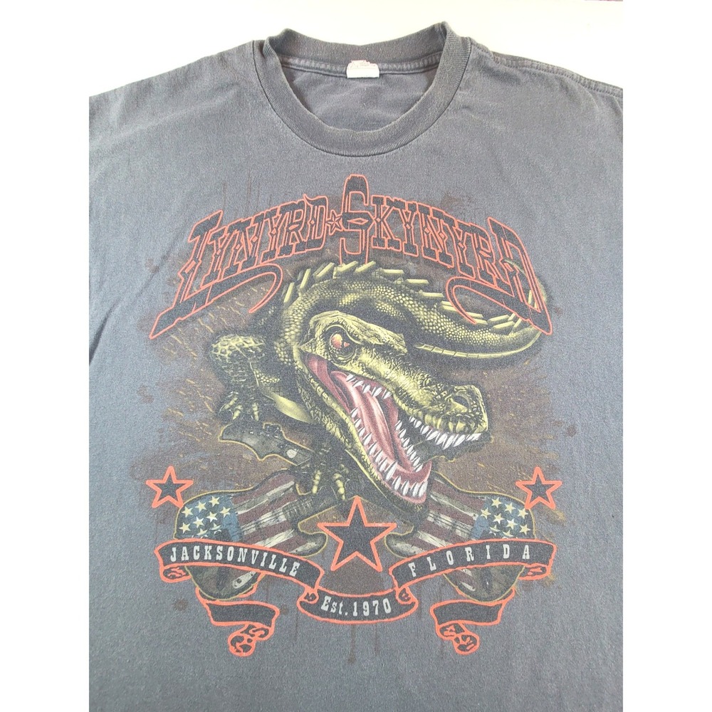 Alstyle Lynyrd Skynyrd 2008 Tour Shirt Mens 2XL Gator Jacksonville FL Black